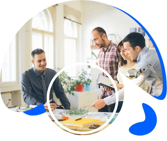 Our digital marketing team working together